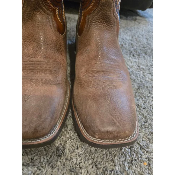 Ariat Steadfast Performance Western Boots Brown & Blue Cowboy Boots Size 10.5 - Picture 4 of 16